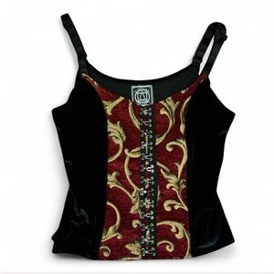 Cykxtees Black and Red Corset Top